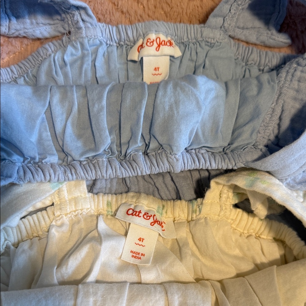 Cat & Jack Blue and Cream Kids Dresses. - Picture 2 of 5